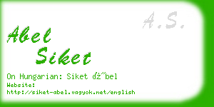 abel siket business card